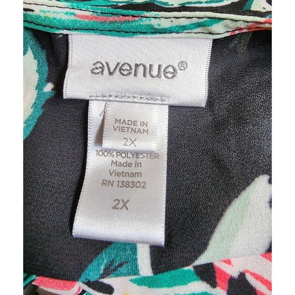 Avenue Top Kimono Size 2X Tropical Summer Flowy - Picture 6 of 6